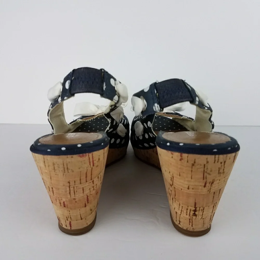 Sperry Top Sider Women Shoes Wedges Polka Dot 8.5